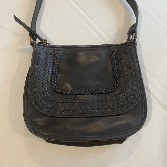 The Sak Black Bohemian Shoulder Bag with Braided Trim - Picture 1 of 16